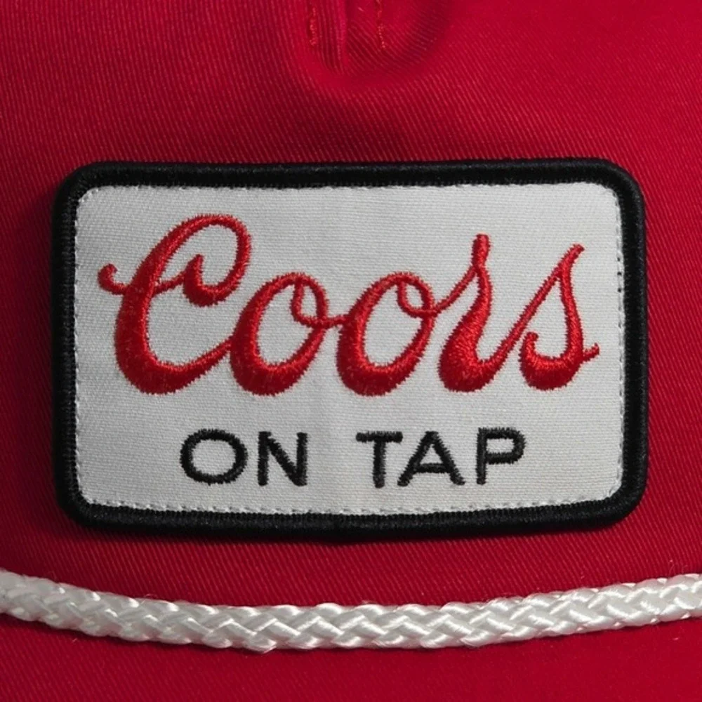 American Needle Coors On Tap Rope Snapback Adjustable Cap Hat Beer Red White NWT